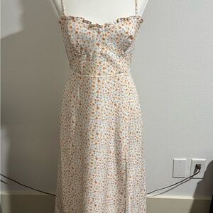 French Connection Orange Floral Midi Dress